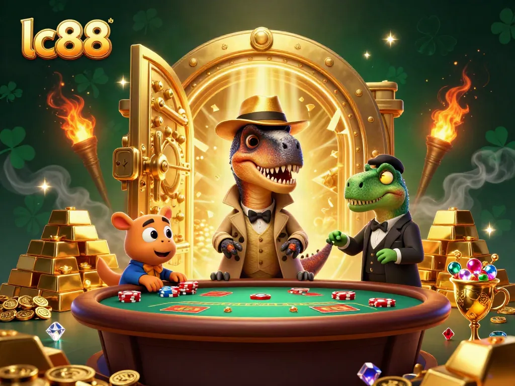 Experience thrilling gameplay with lc88 as cartoon characters engage in a vibrant casino scene.