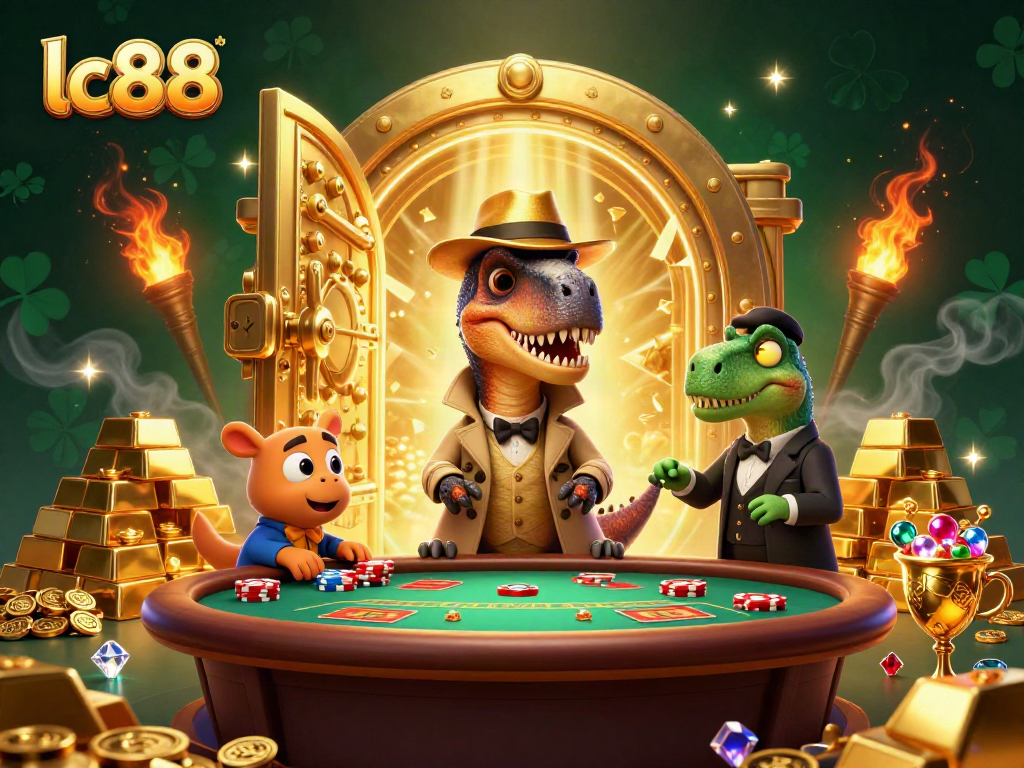Experience thrilling gameplay with lc88 as cartoon characters engage in a vibrant casino scene.
